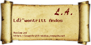 Löwentritt Andos névjegykártya